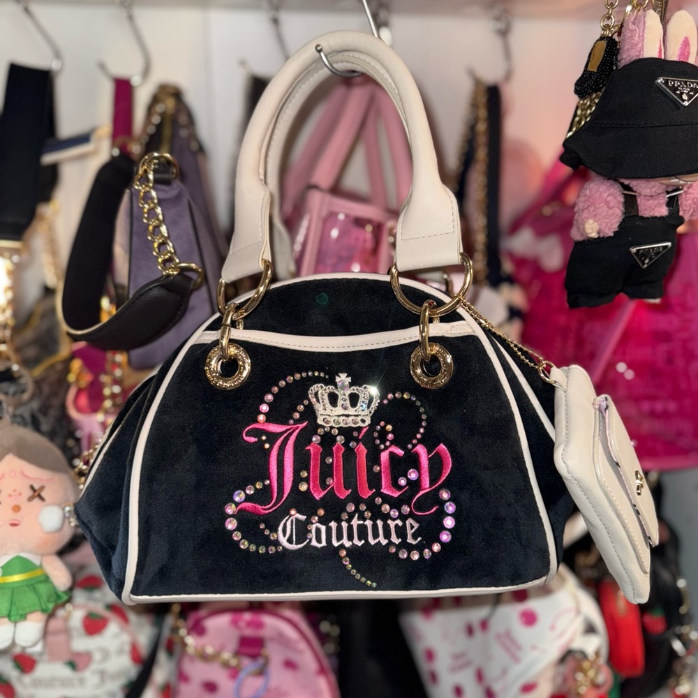 Juicy Couture Dreamy Black and Cream Satchel